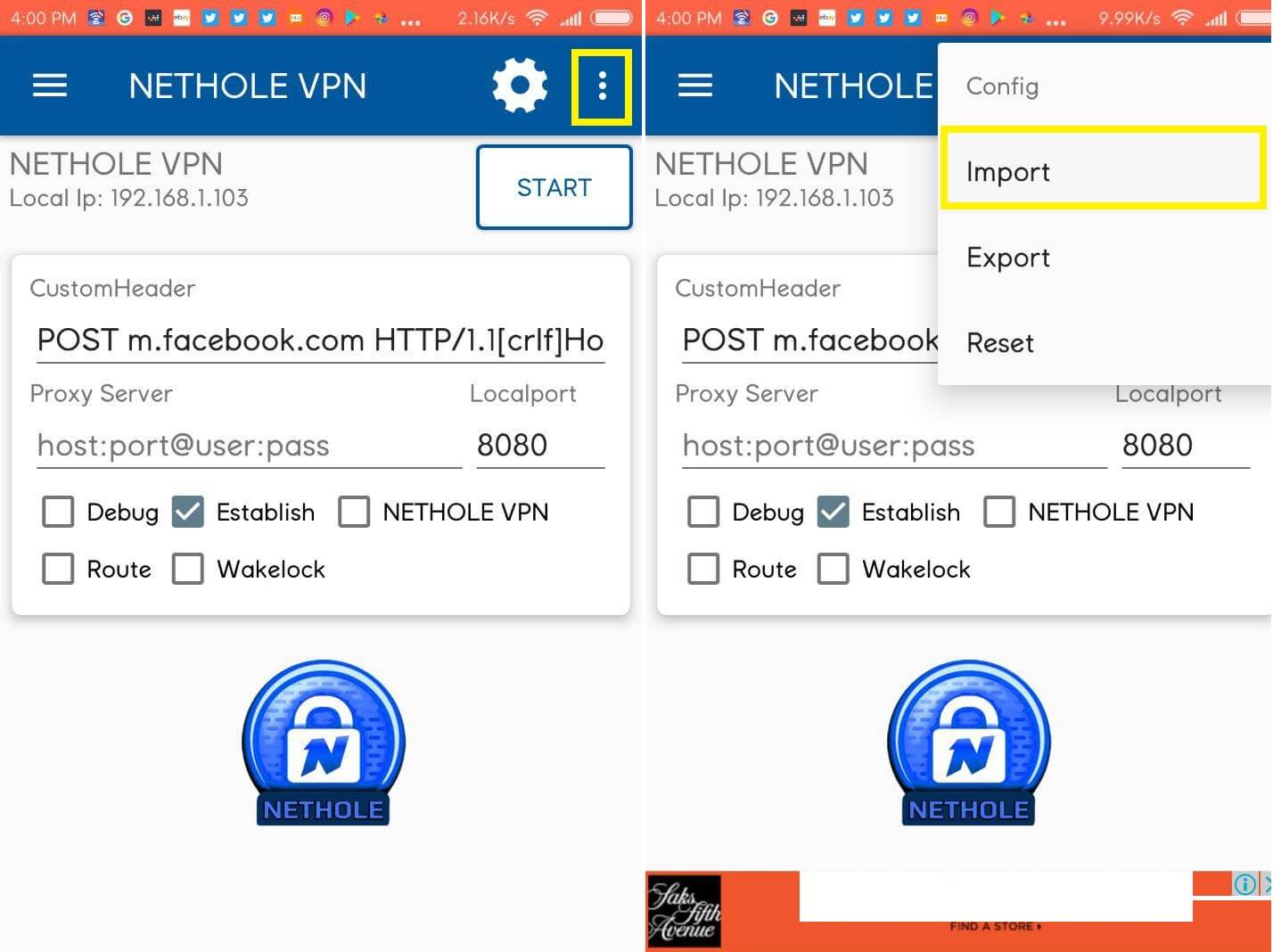 configuracion para nethole vpn en android gratis full