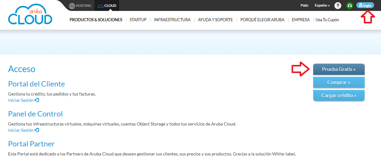crear y configurar vps aruba cloud android